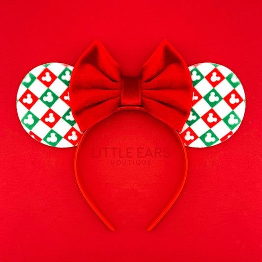 Christmas Pattern Mickey Ears