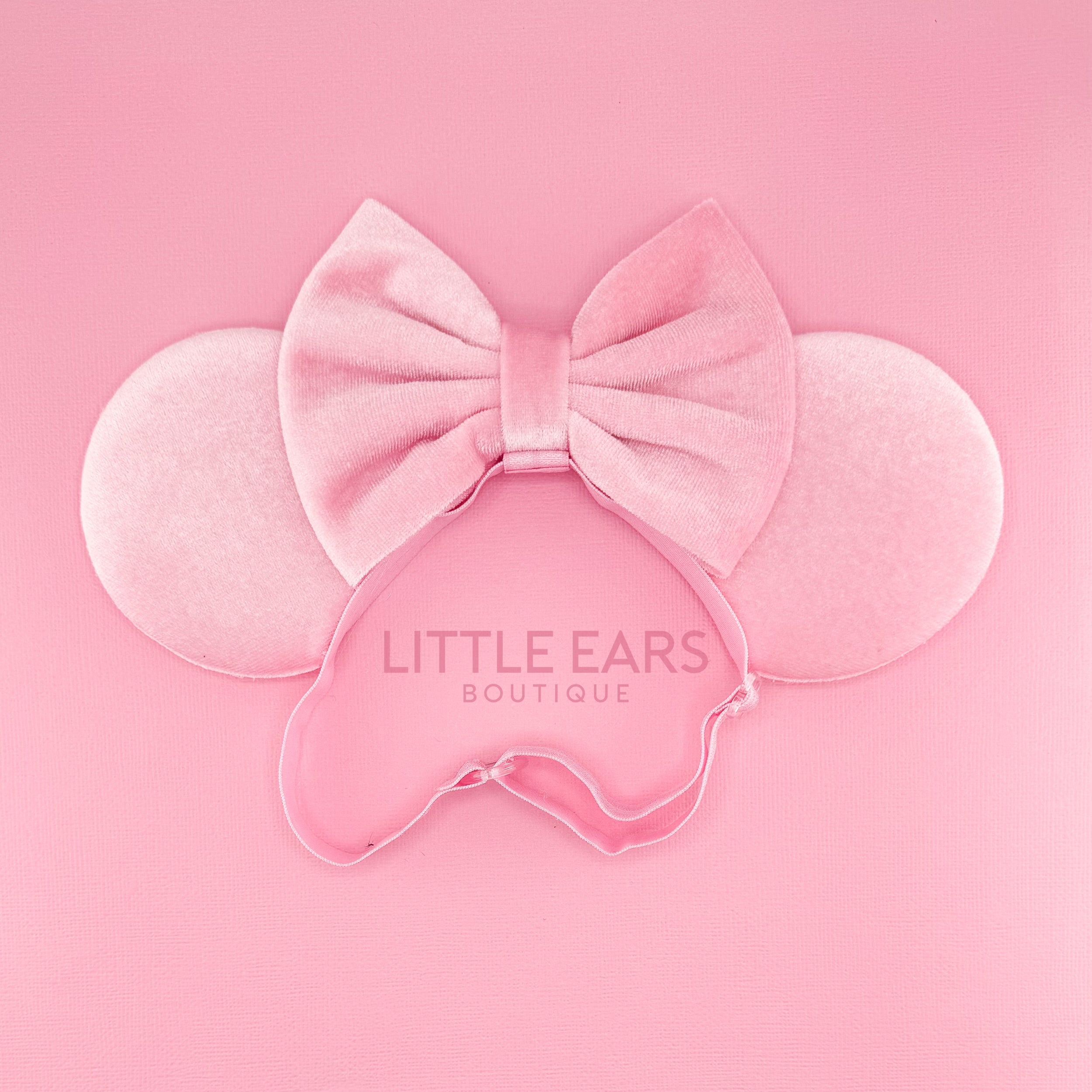 Pink Velvet Baby Mickey Ears - Mickey Ears for Babies with Elastic ...