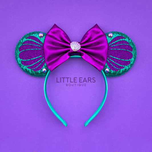 Ariel Shells Mickey Ears - mickey ears - disney ears - mouse ears headband - little ears boutique