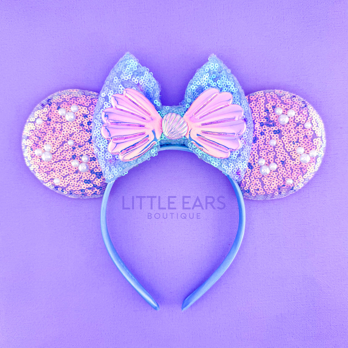 Disney Ear Shell Light Up Mermaid Shells Mickey Ears - Mouse Ears Headband – Little Ears ...