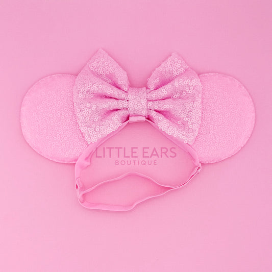 All Pink Elastic Mickey Ears