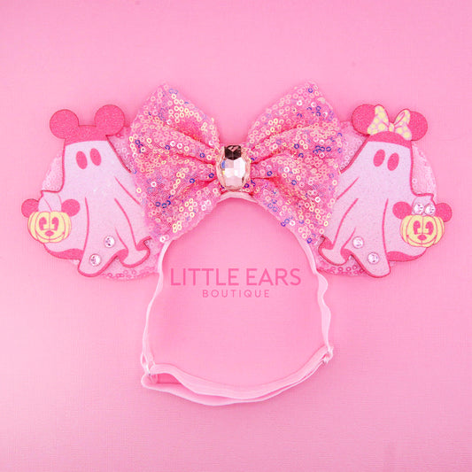 Baby Pink Ghosts Mickey Ears