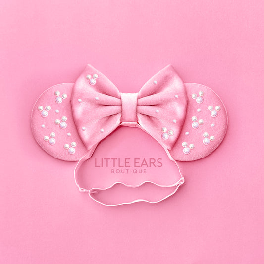 Pink Pearls Elastic Mickey Ears