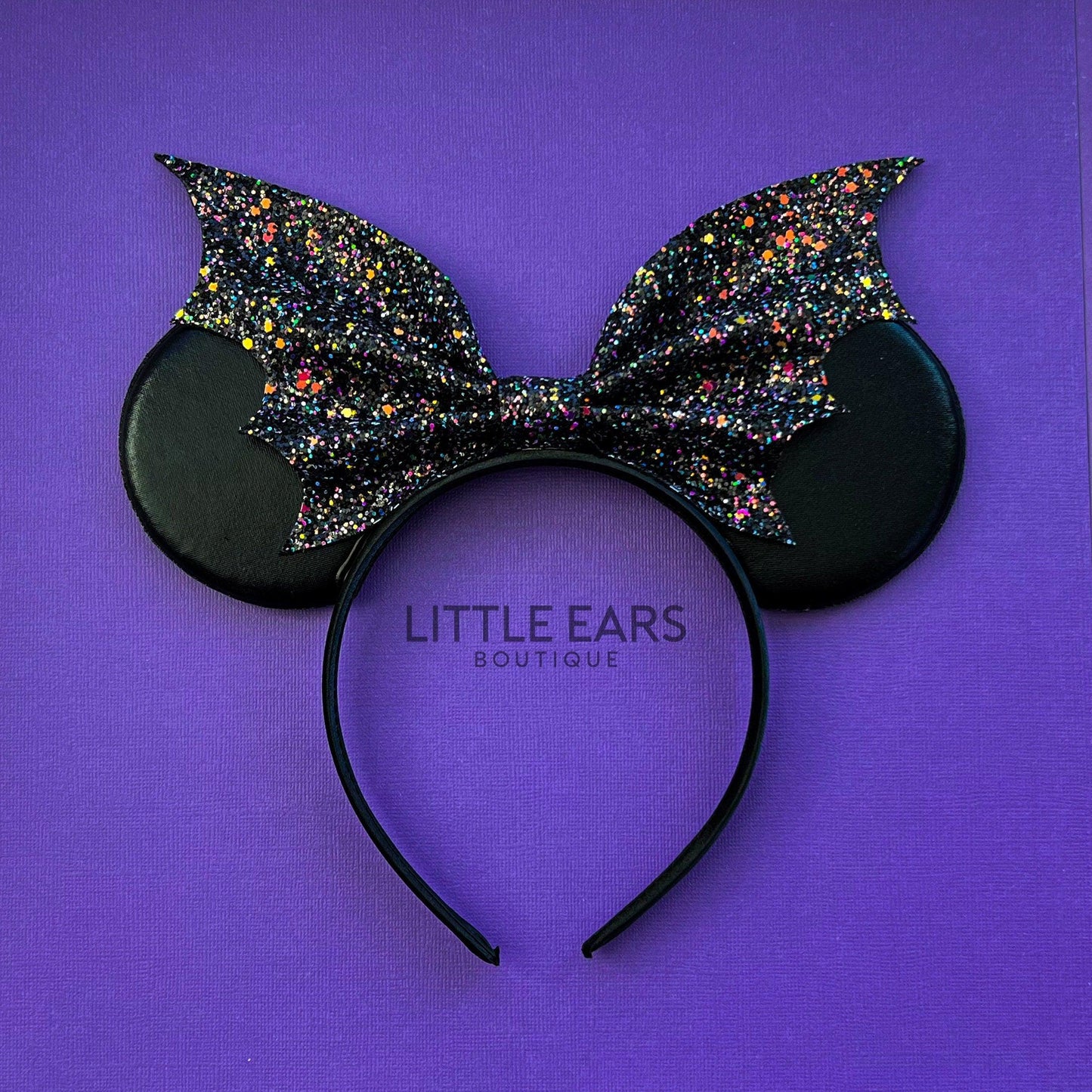 Bat Glitter Bow Mickey Ears- mickey ears disney headband mouse