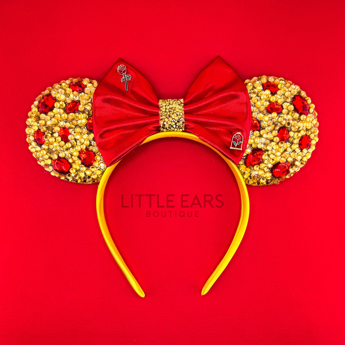 NWOT Disney Mickey Mouse WAFFLE Red and Gold Ears Headband PHOTOS: New Syrup-Scented Loungefly Mickey Waffle Ear  main image 3