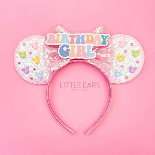 Birthday Girl Ears - Little Ears Boutique - Handmade Theme Park Inspired Birthday Mickey Ears Headband