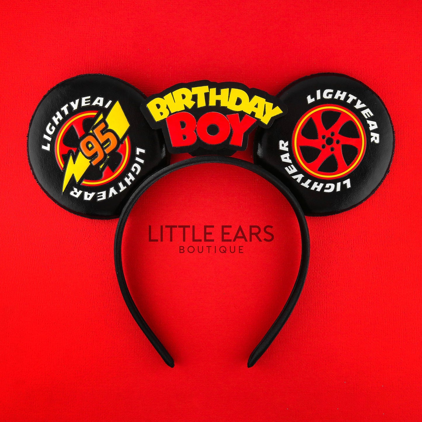 Birthday Racer Ears for Men - Little Ears Boutique - Handmade Theme Park Inspired Birthday Mickey Ears Headband