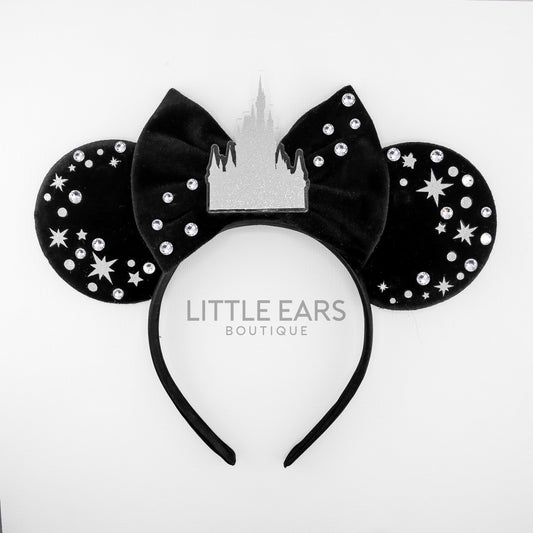 Black & Silver Castle Mickey Ears - mickey ears - disney ears - mouse ears headband - little ears boutique