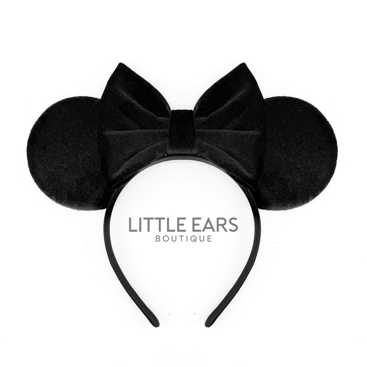 Black Velvet Minnie Ears Headband with Rhinestones Glitzy Ear Headband Available at Walt Disney World - WDW  main image 3