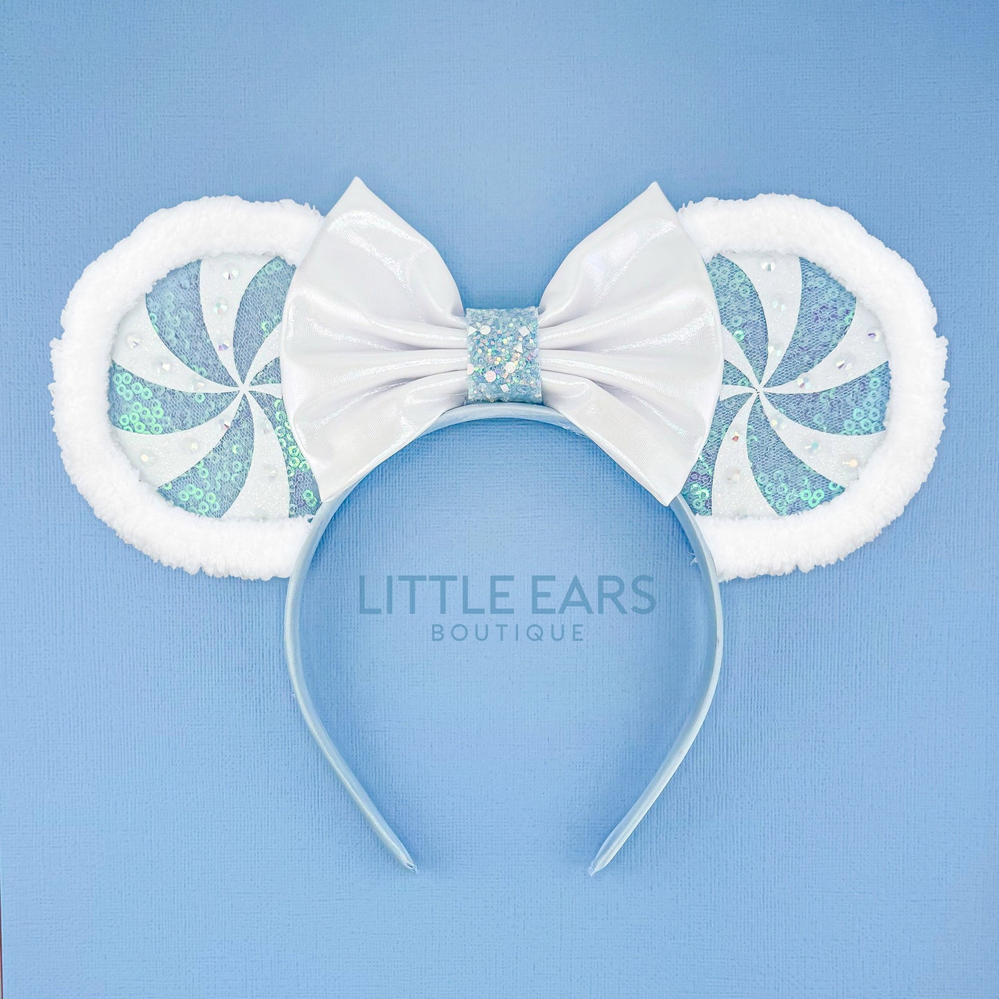 Blue Peppermint Mickey Ears - mickey ears - disney ears - mouse ears headband - little ears boutique