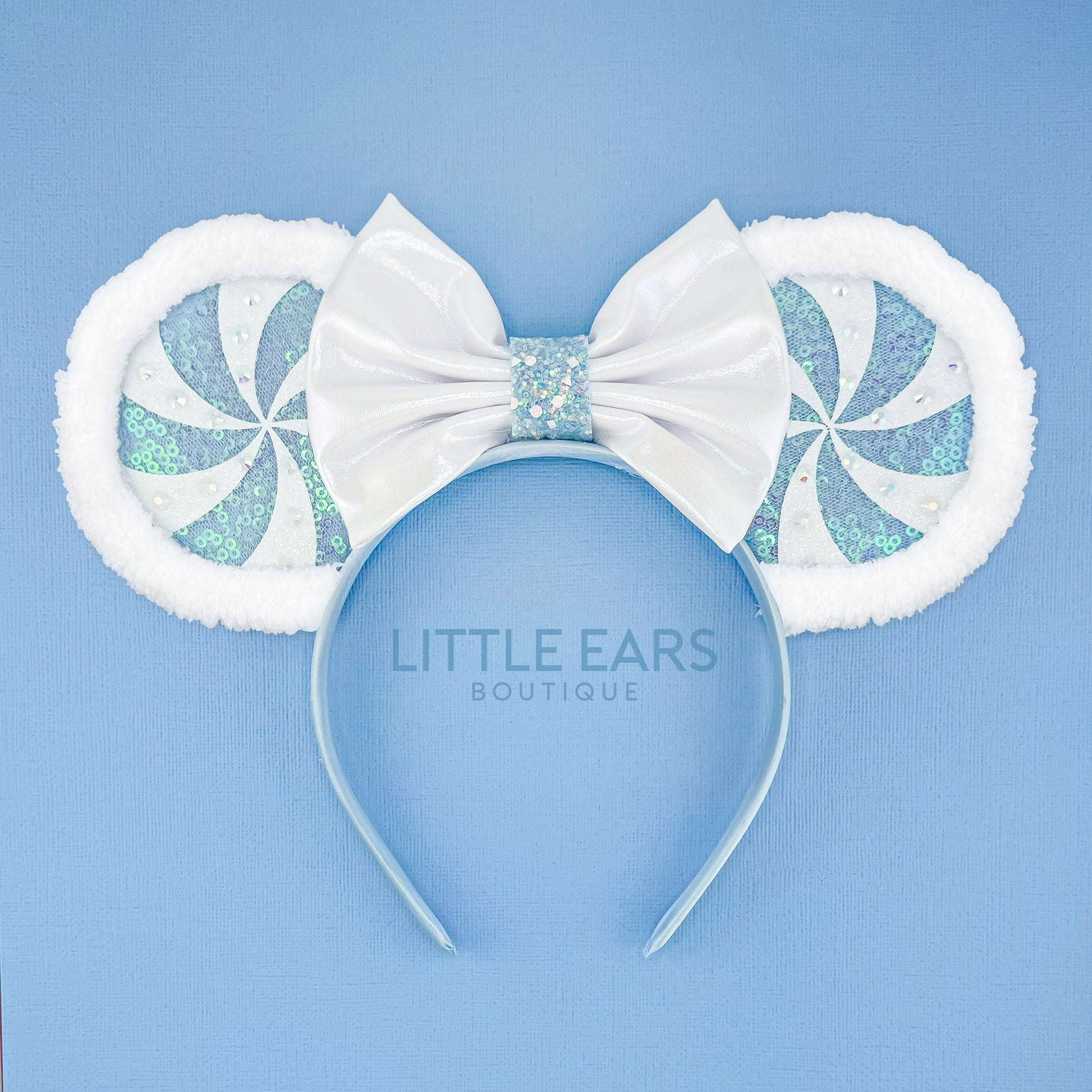 Blue Peppermint Mickey Ears - mickey ears - disney ears - mouse ears headband - little ears boutique