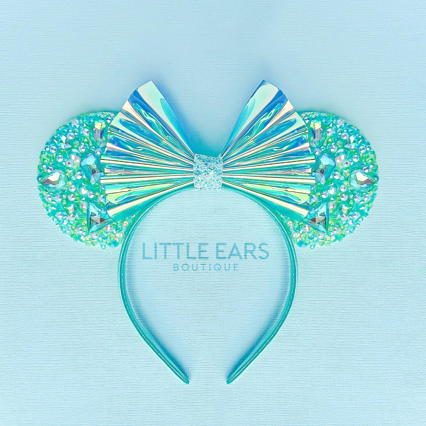 Blue Iridescent Sparkle Mickey Ears- mickey ears disney headband mouse