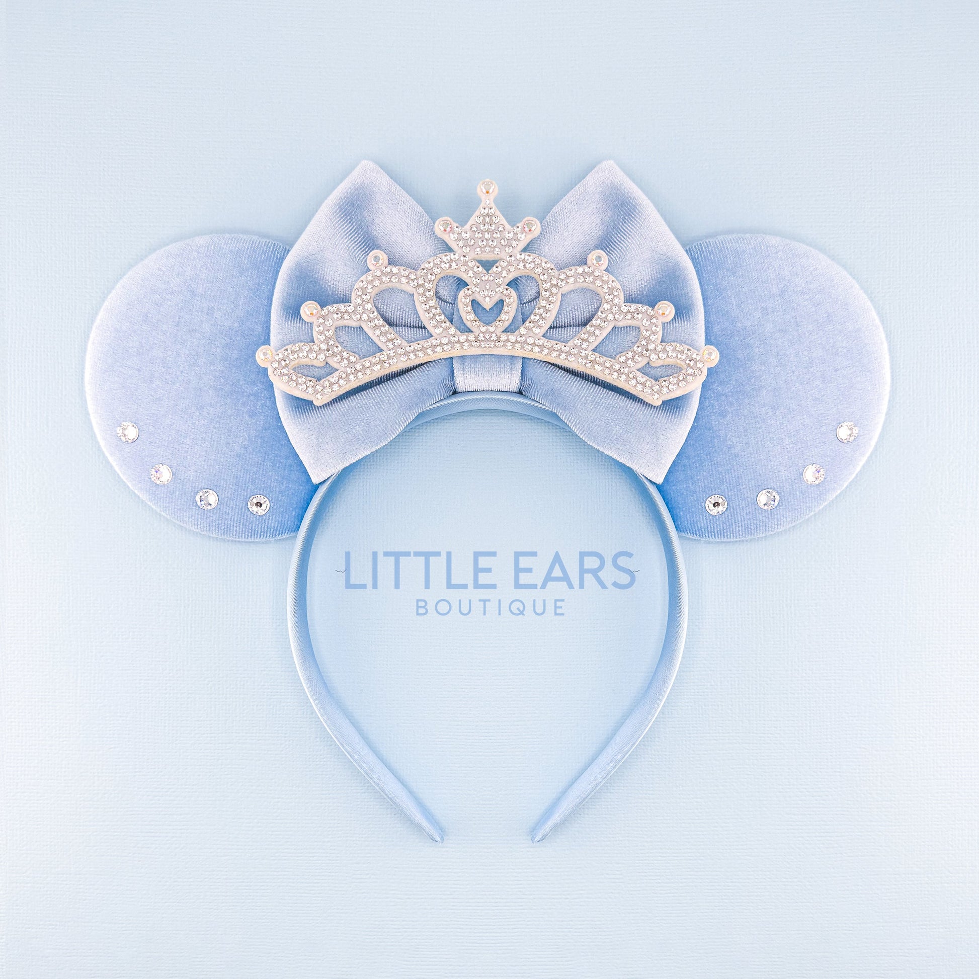 Blue Velvet Crown Mickey Ears - mickey ears - disney ears - mouse ears headband - little ears boutique