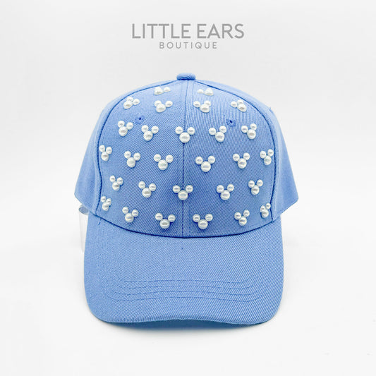 Blue Pearls Mickey Hat