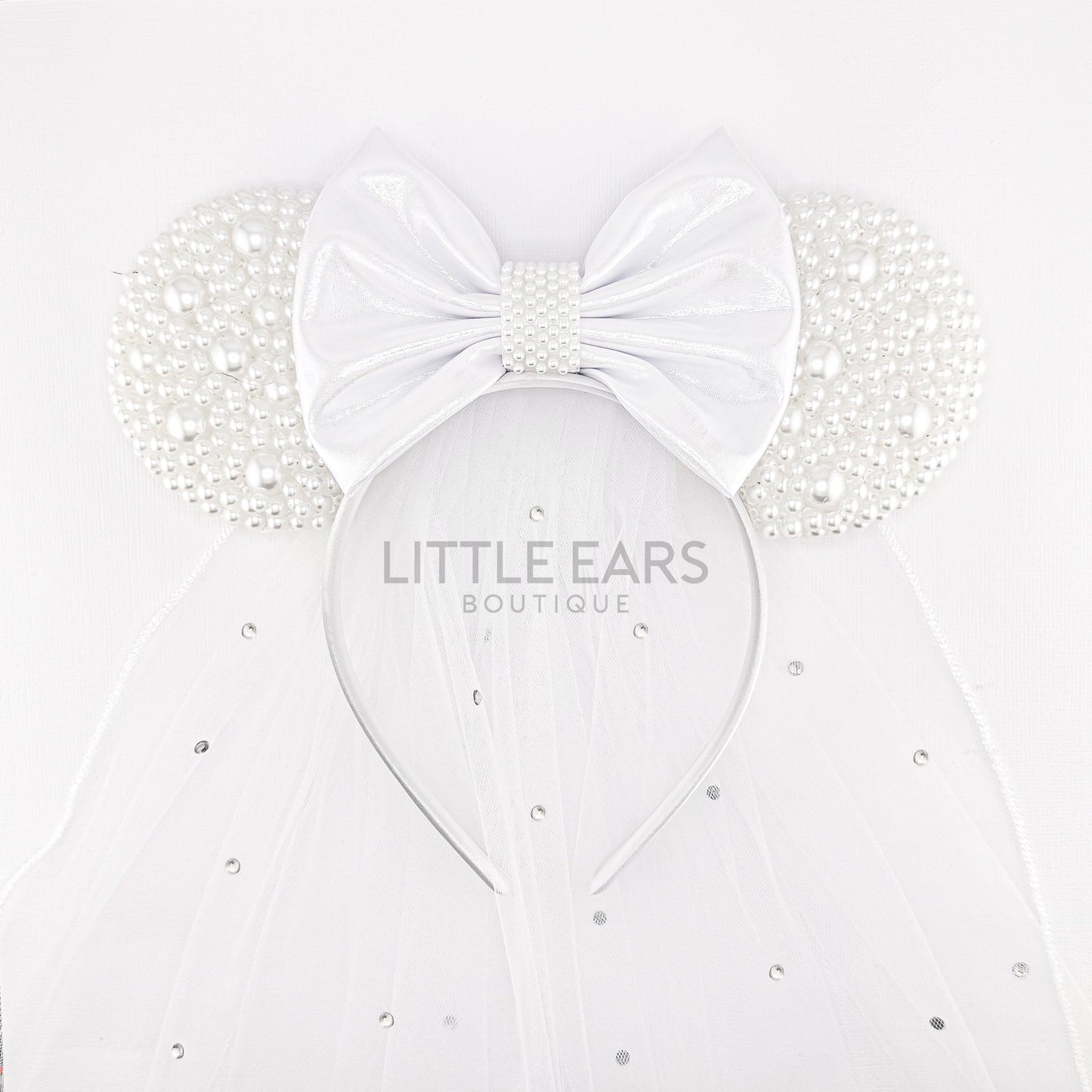 Bride Sparkle Mickey Ears - mickey ears - disney ears - mouse ears headband - little ears boutique