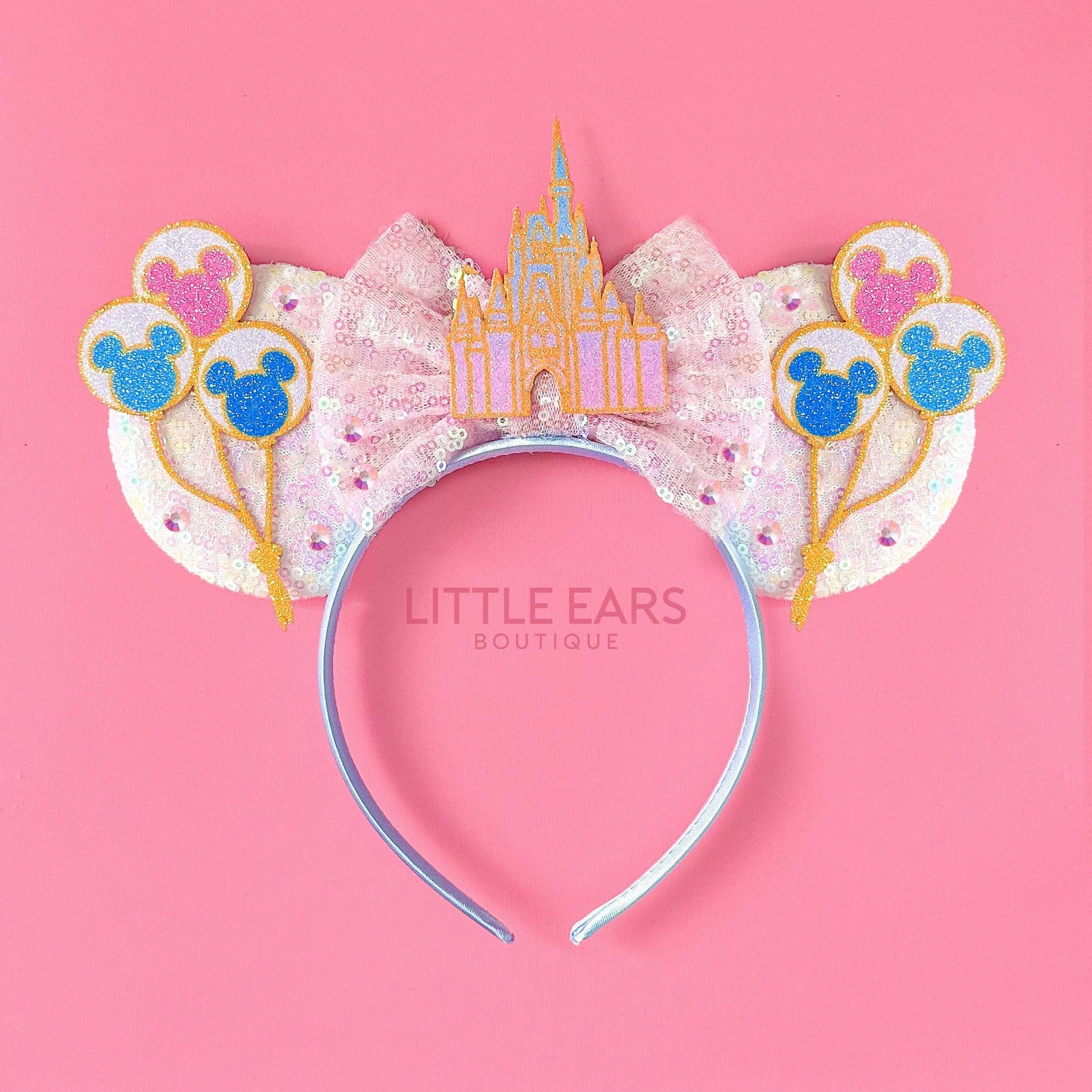 Castle & Balloons Mickey Ears- mickey ears disney headband mouse