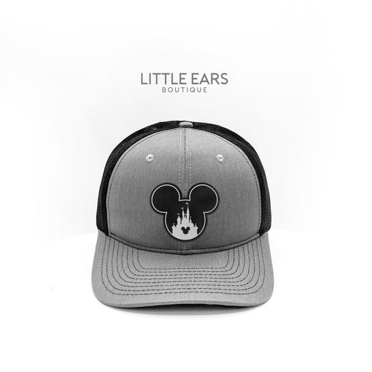 Castle Black & Silver Trucker Hat - mickey ears - disney ears - mouse ears headband - little ears boutique