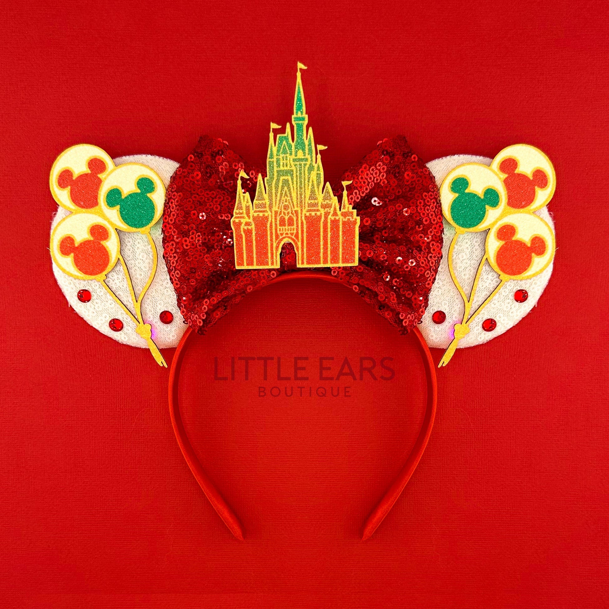 Castle Christmas Mickey Ears- mickey ears disney headband mouse