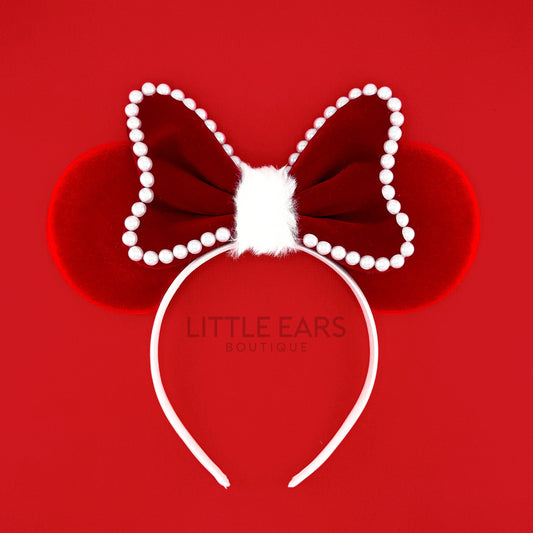 Christmas Bow Mickey Ears - mickey ears - disney ears - mouse ears headband - little ears boutique