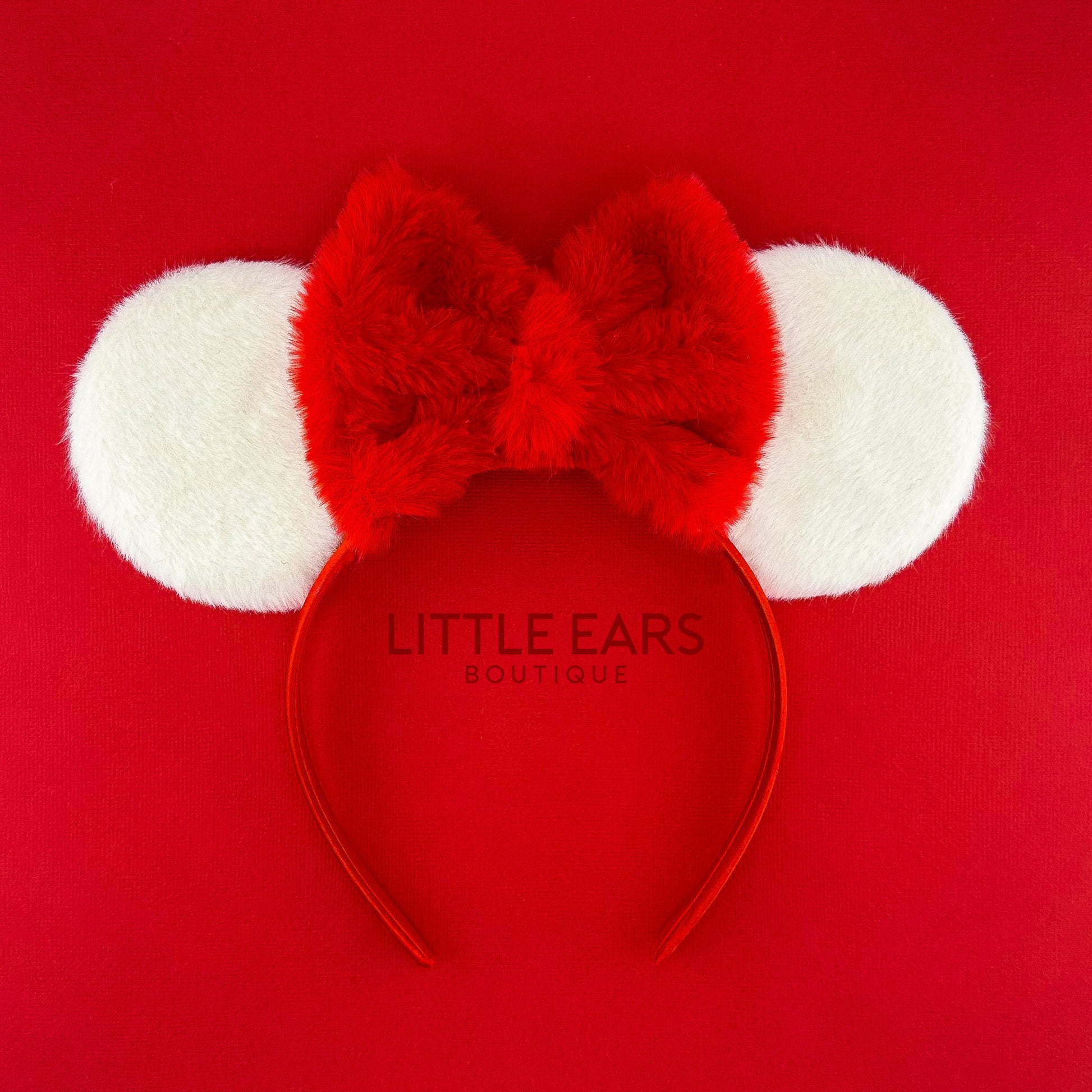 Christmas Fur Mickey Ears - mickey ears - disney ears - mouse ears headband - little ears boutique