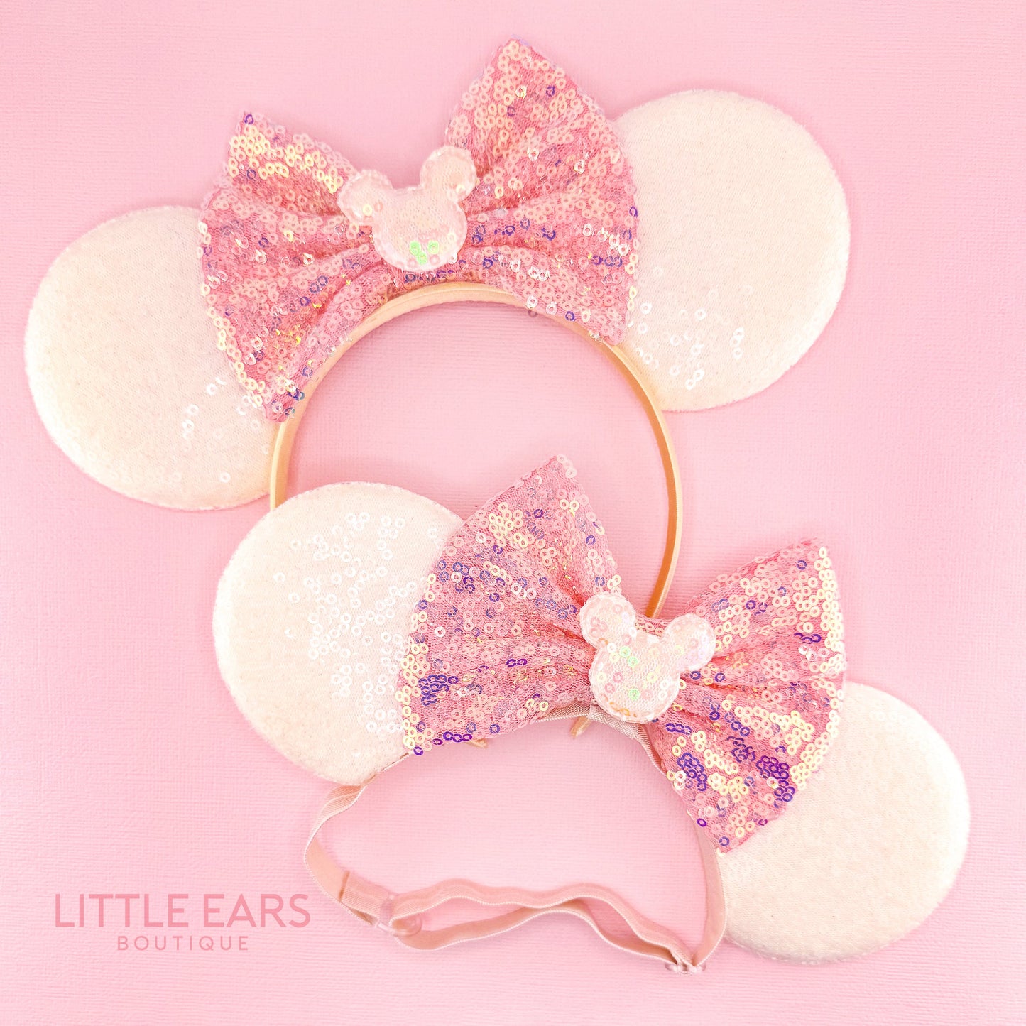 Coral & Cream Mommy & Me Mickey Ears - mickey ears - disney ears - mouse ears headband - little ears boutique