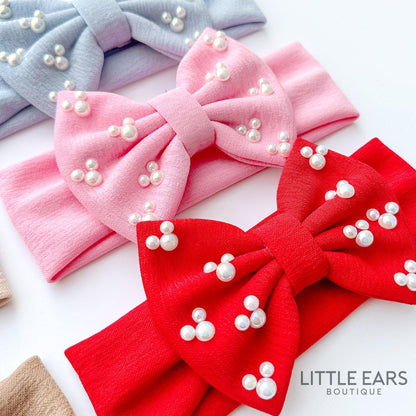 Cotton Baby Bow Headband- mickey ears disney headband mouse