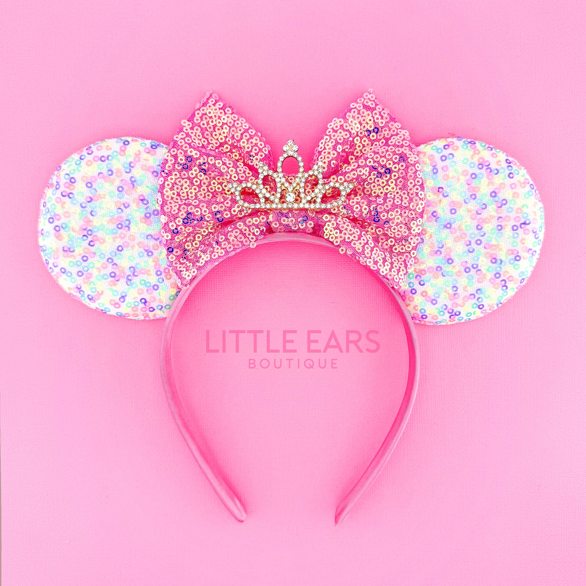 Crown Confetti Ears - Little Ears Boutique - Handmade Theme Park Inspired Birthday Mickey Ears Headband