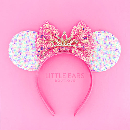 Crown Confetti Ears - Little Ears Boutique - Handmade Theme Park Inspired Birthday Mickey Ears Headband