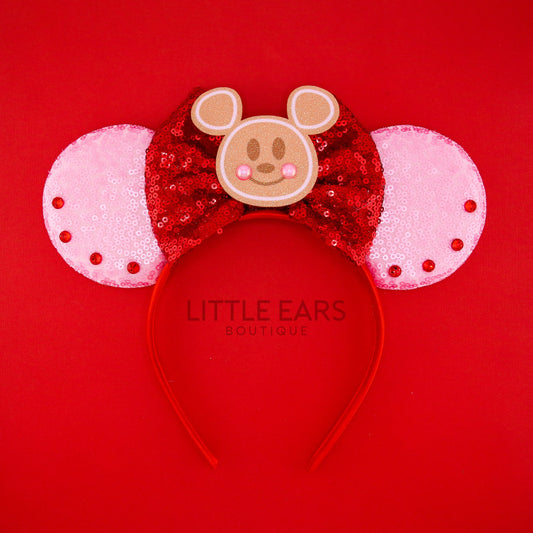 Cute Mickey Gingerbread Christmas Ears - mickey ears - disney ears - mouse ears headband - little ears boutique