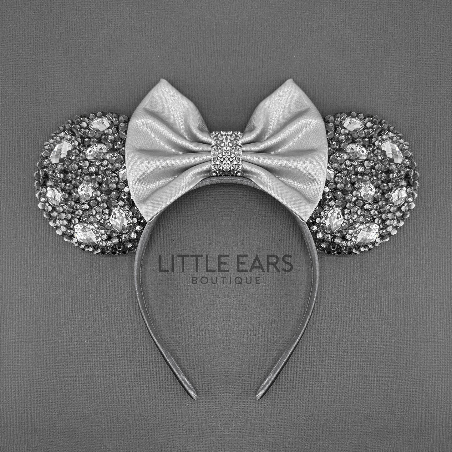 Dark Gray Sparkle Mickey Ears - mickey ears - disney ears - mouse ears headband - little ears boutique