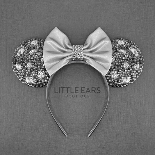 Dark Gray Sparkle Mickey Ears - mickey ears - disney ears - mouse ears headband - little ears boutique