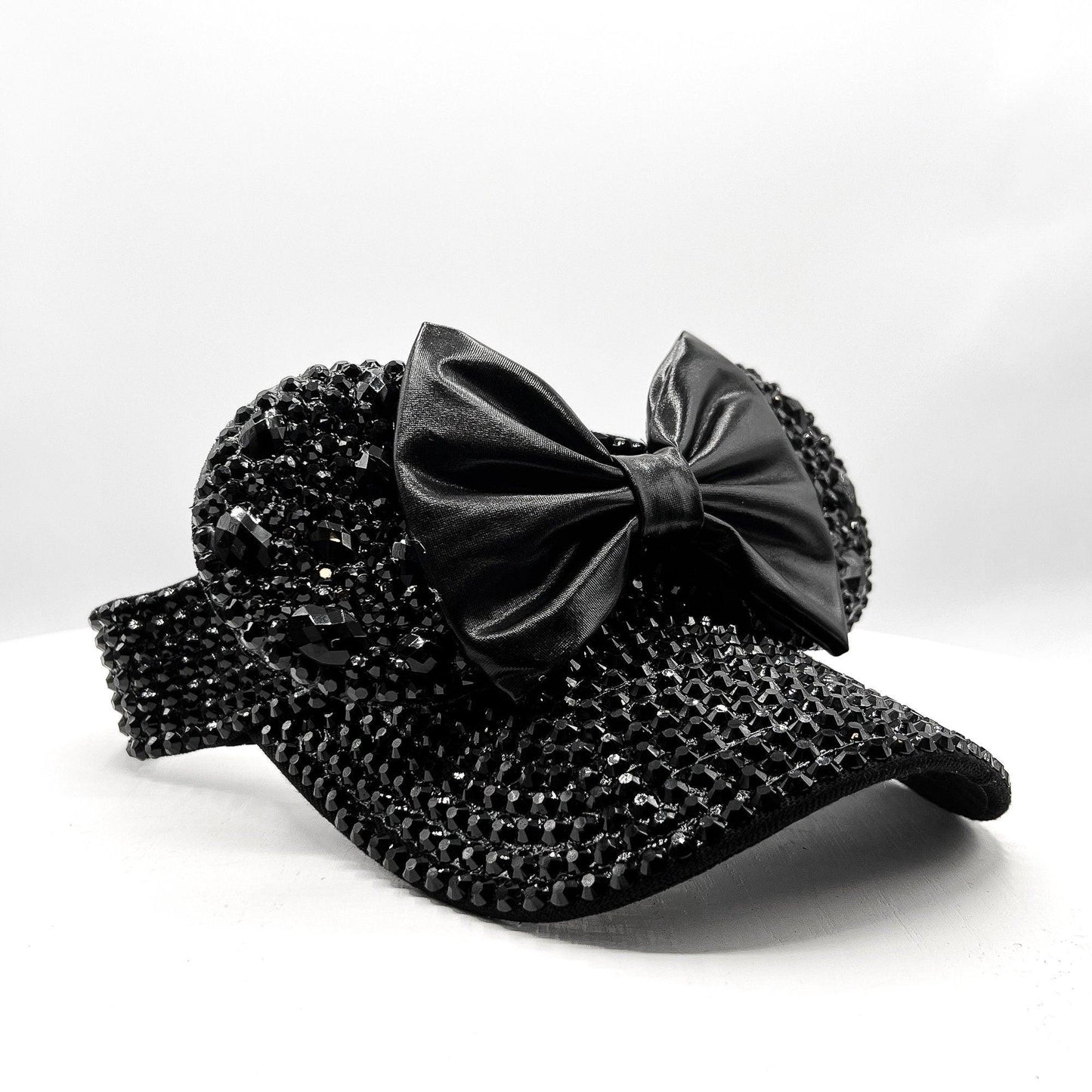 Deep Black Sparkle Mickey Visor- mickey ears disney headband mouse