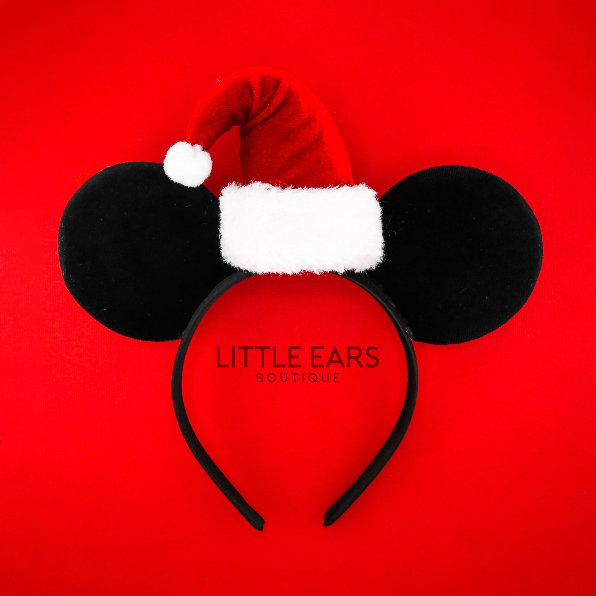 Deluxe Santa Hat Mickey Ears - mickey ears - disney ears - mouse ears headband - little ears boutique