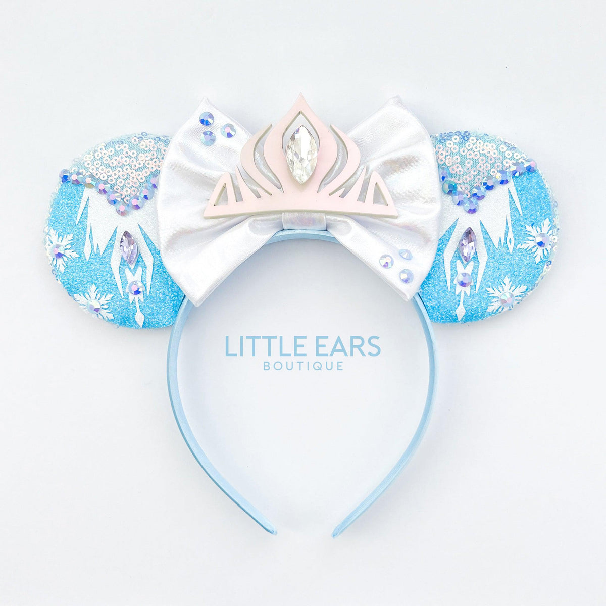 EARrational Princess Blue Elsa Mickey Ears Fully bedazzled Blue AB Rhinestones ? Elsa Ears - Etsy main image 3