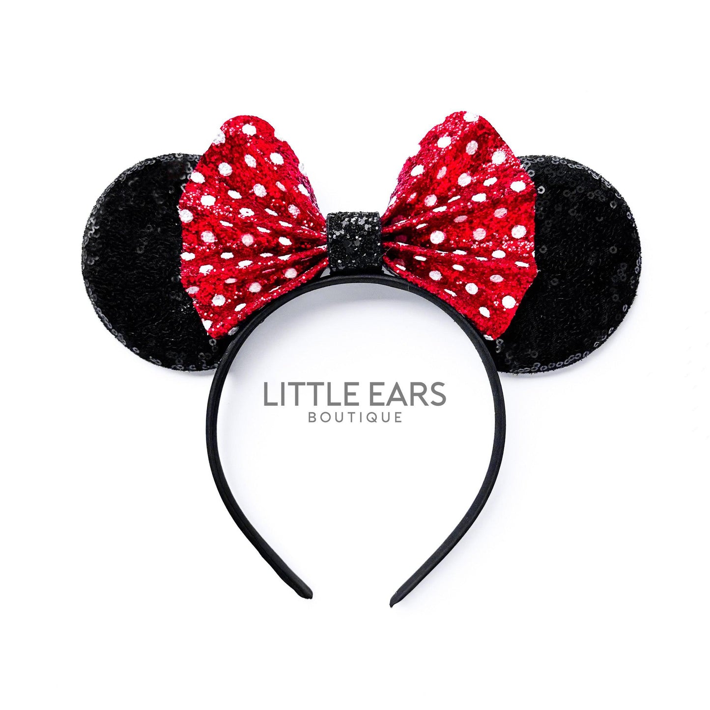 Glitter Leather Minnie Ears- mickey ears disney headband mouse