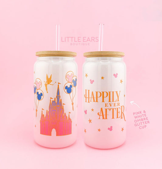 Happly Ever After Glass Cup- mickey ears disney headband mouse