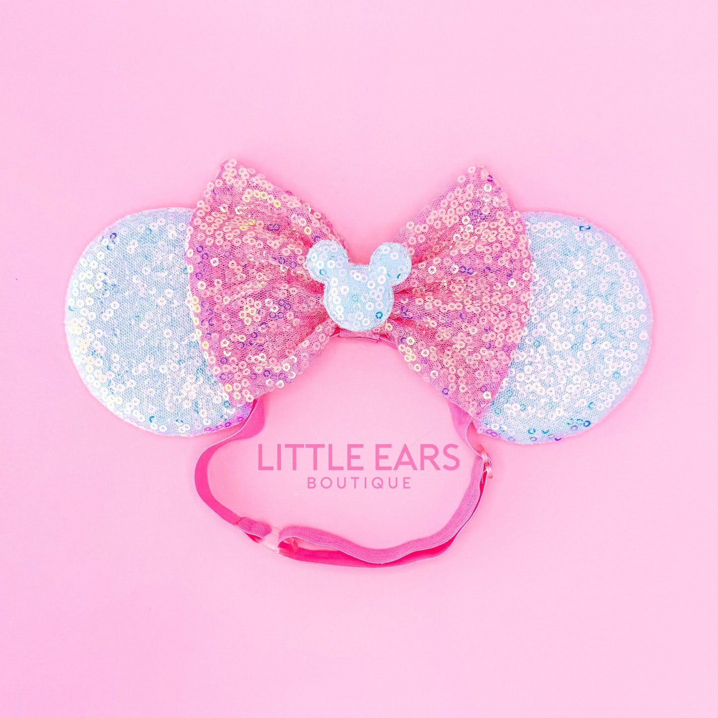 Iridescent Elastic Mickey Ears - mickey ears - disney ears - mouse ears headband - little ears boutique