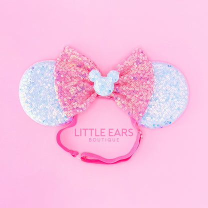 Iridescent Elastic Mickey Ears - mickey ears - disney ears - mouse ears headband - little ears boutique