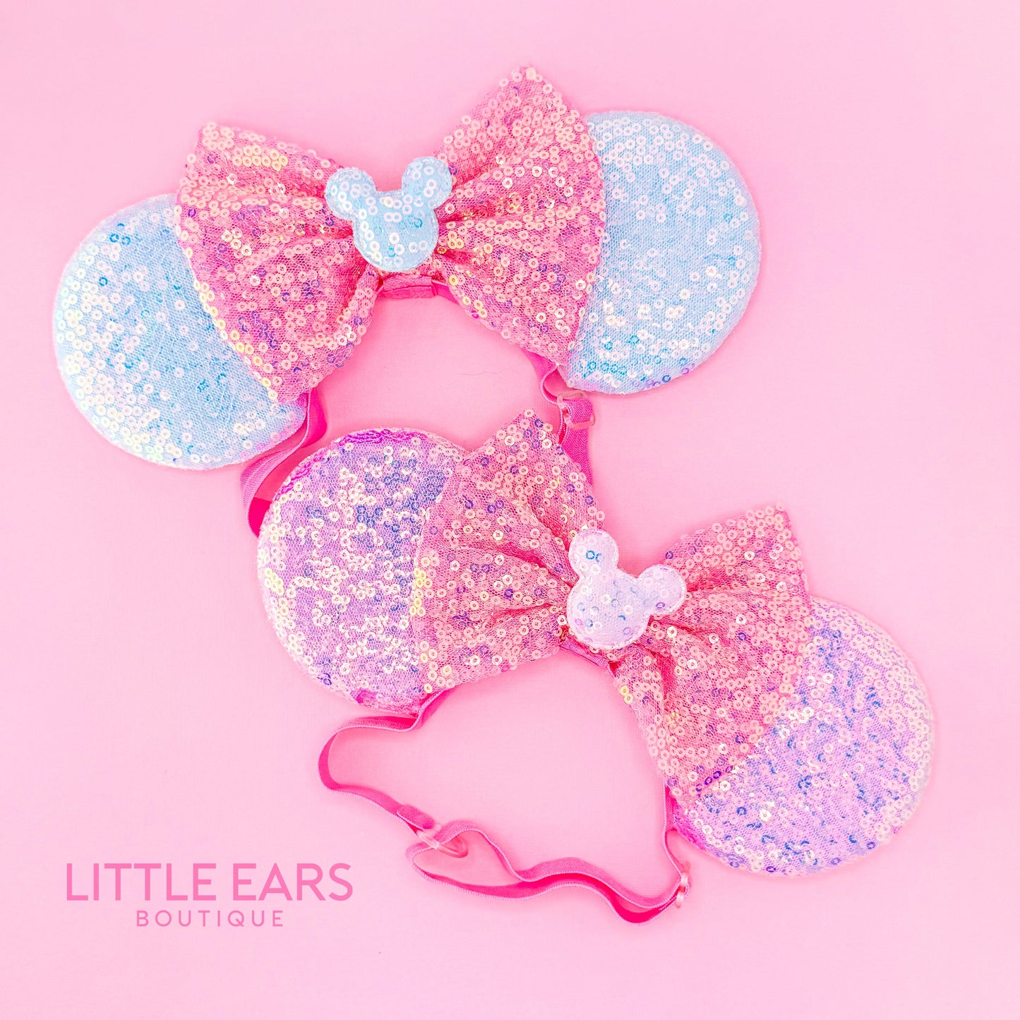 Iridescent Elastic Mickey Ears - mickey ears - disney ears - mouse ears headband - little ears boutique