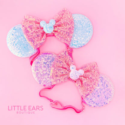 Iridescent Elastic Mickey Ears - mickey ears - disney ears - mouse ears headband - little ears boutique