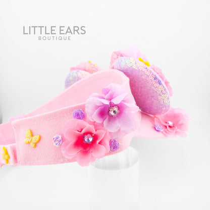 Isabela Pink Mickey Visor- mickey ears disney headband mouse