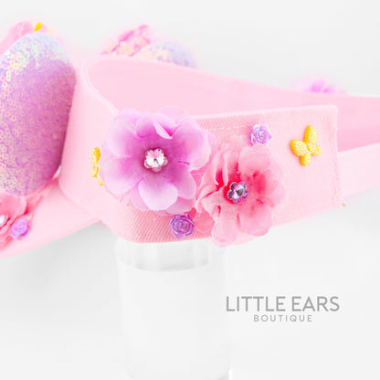 Isabela Pink Mickey Visor- mickey ears disney headband mouse