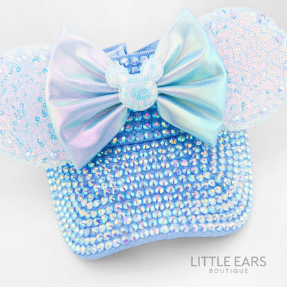 Light Blue Iridescent Mickey Visor- mickey ears disney headband mouse