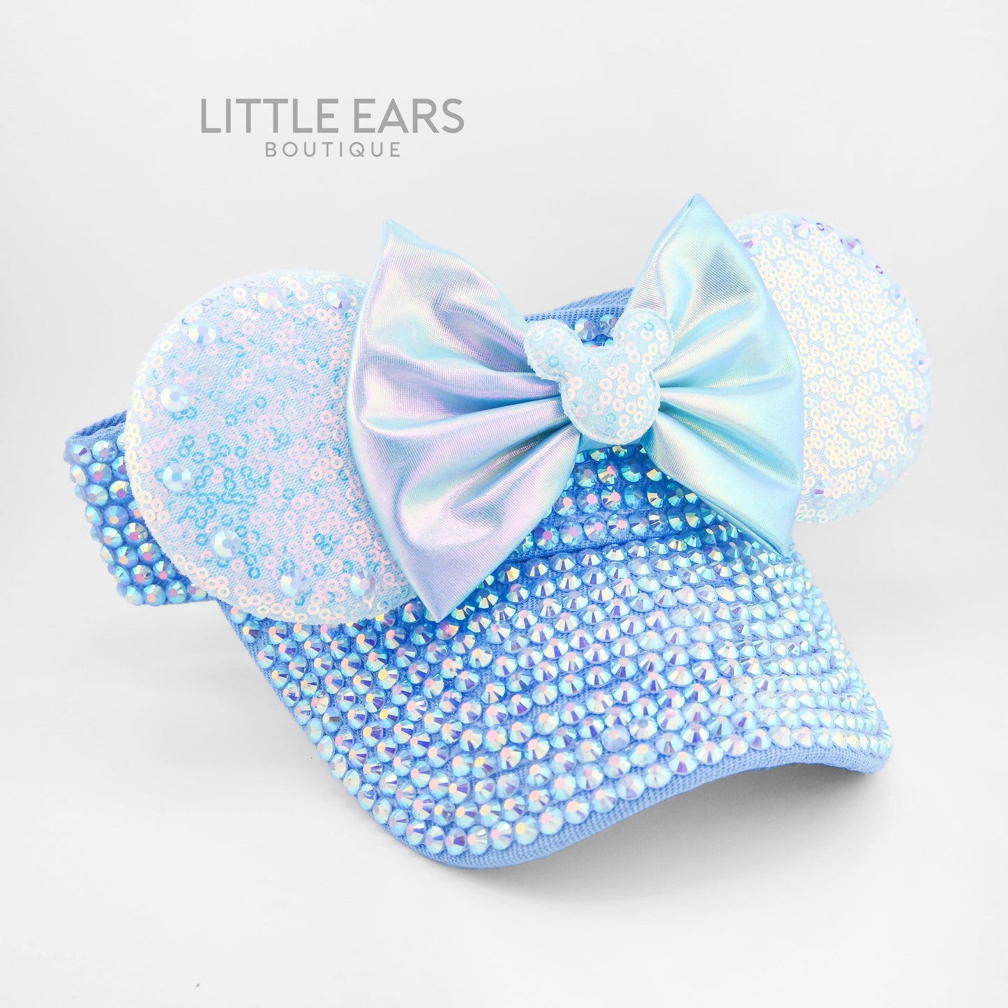 Light Blue Iridescent Mickey Visor- mickey ears disney headband mouse