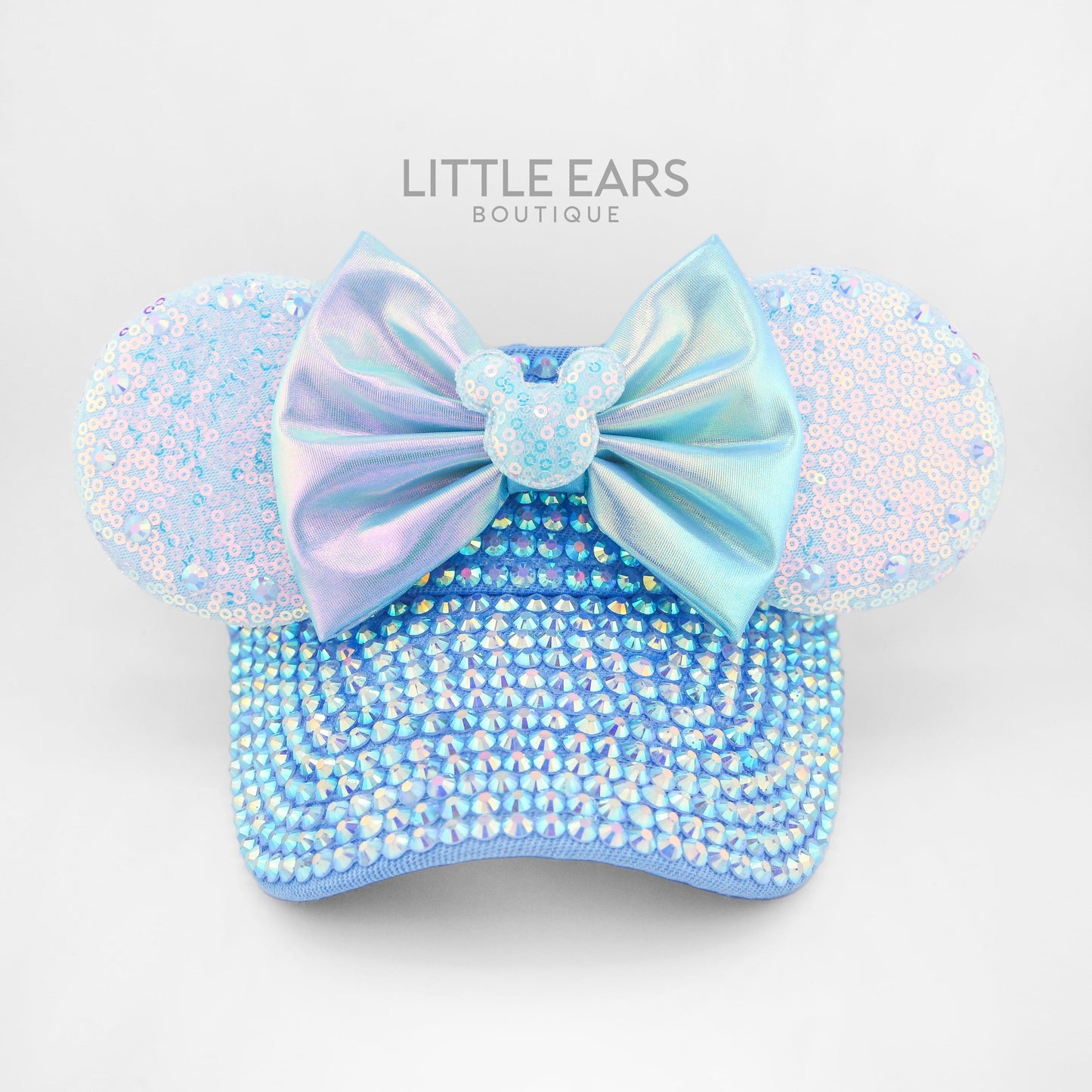 Light Blue Iridescent Mickey Visor- mickey ears disney headband mouse