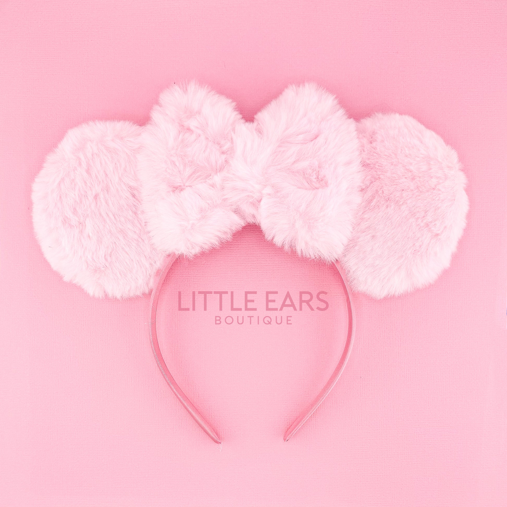 Light Pink Fur Ears - Little Ears Boutique - Handmade Theme Park Inspired Mickey Ears Headband - Valentine's Day Mouse Ears