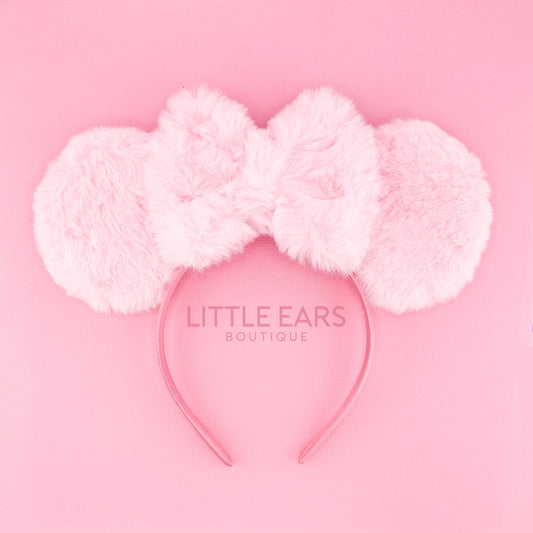 Light Pink Fur Ears - Little Ears Boutique - Handmade Theme Park Inspired Mickey Ears Headband - Valentine's Day Mouse Ears