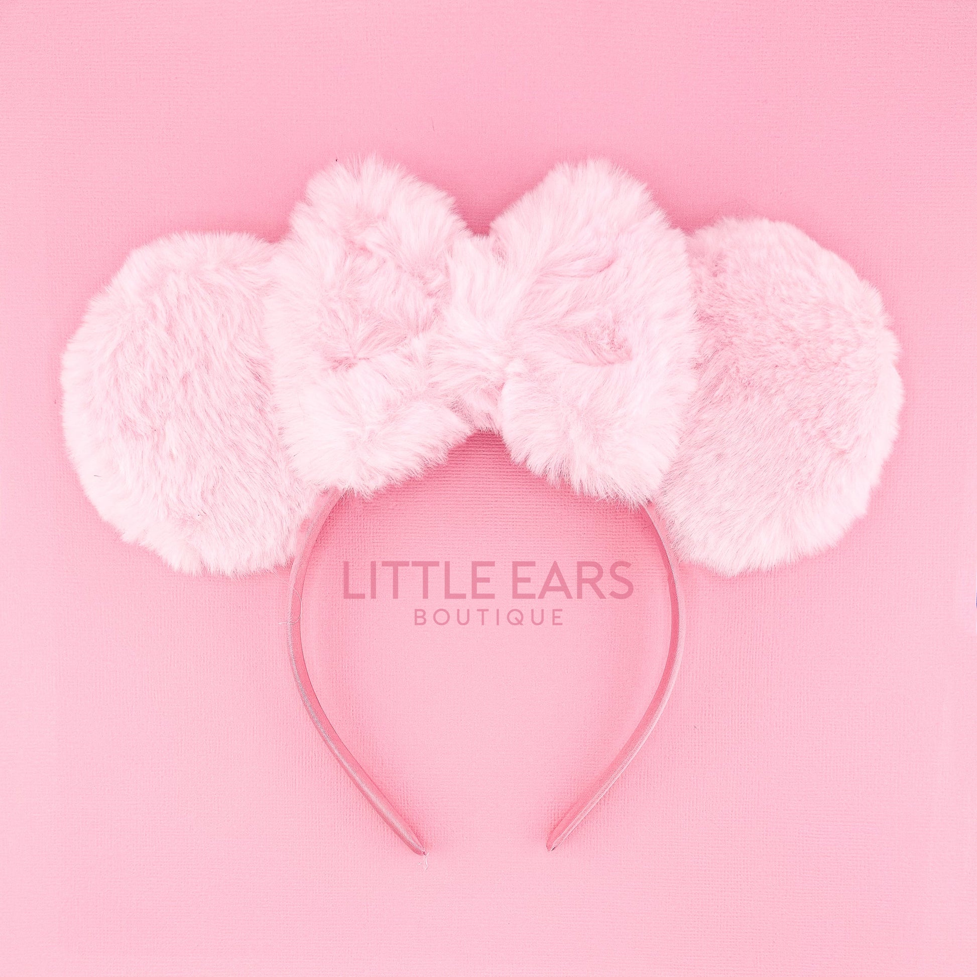 Light Pink Fur Mickey Ears - mickey ears - disney ears - mouse ears headband - little ears boutique