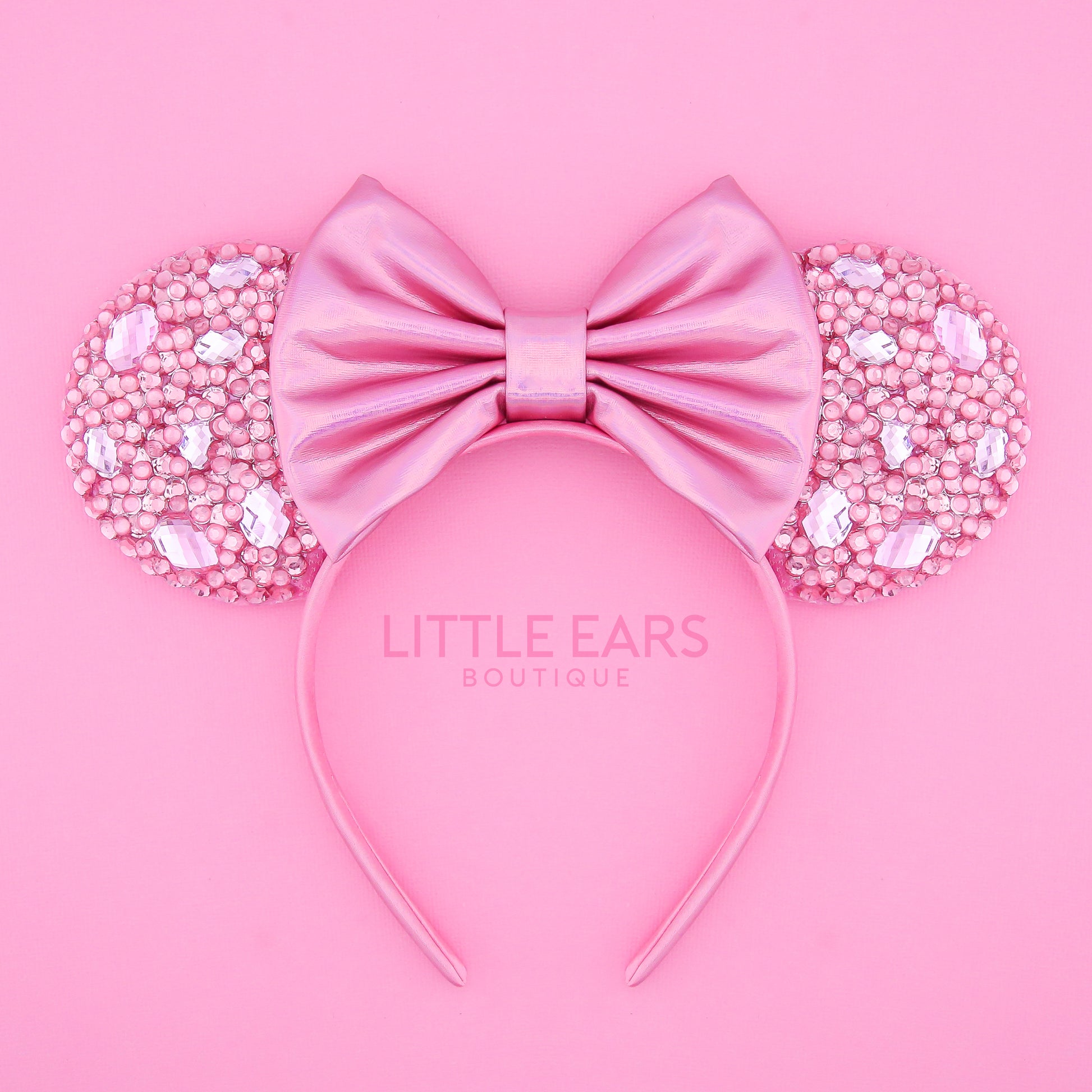 Light Pink Sparkle Ears - Little Ears Boutique - Handmade Theme Park Inspired Mickey Ears Headband - Valentine's Day Mouse Ears