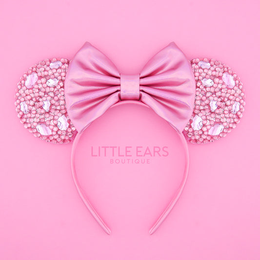 Light Pink Sparkle Ears - Little Ears Boutique - Handmade Theme Park Inspired Mickey Ears Headband - Valentine's Day Mouse Ears